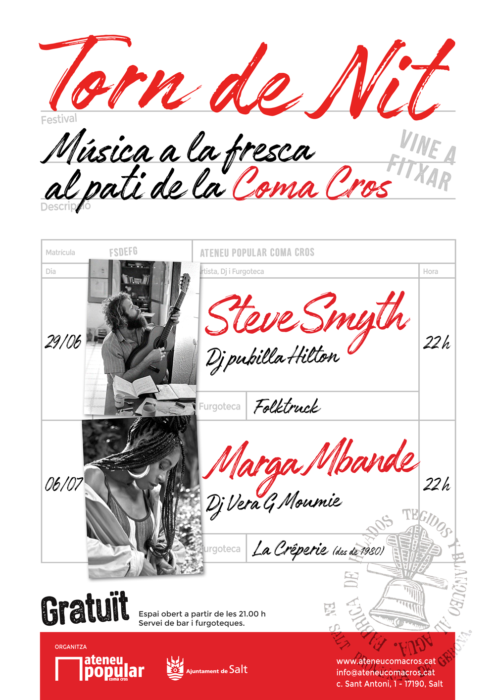 Torn de Nit: Música a la fresca al pati de la Coma Cros