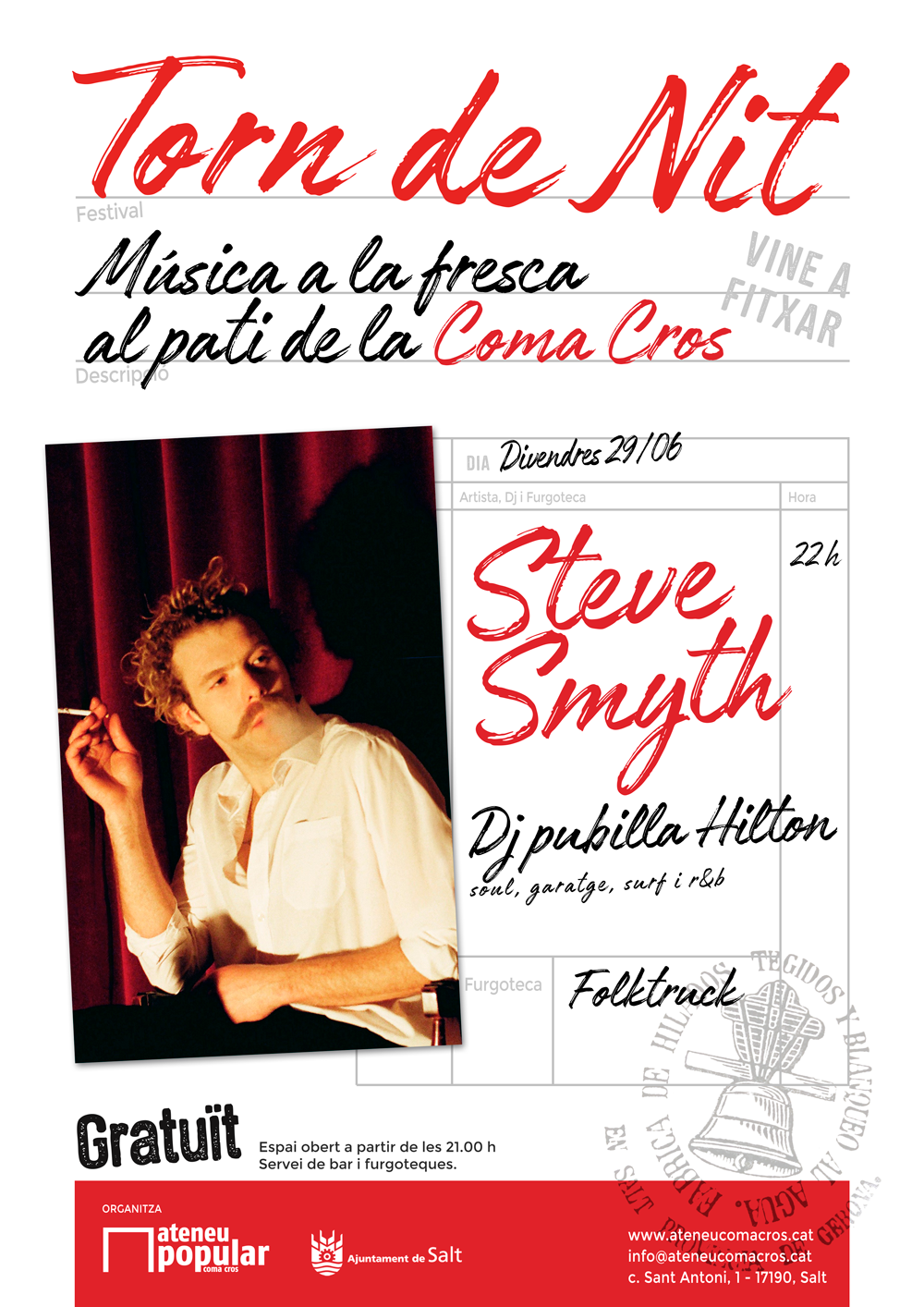 Torn de nit: Steve Smyth + dj Pubilla Hilton + Folktruck