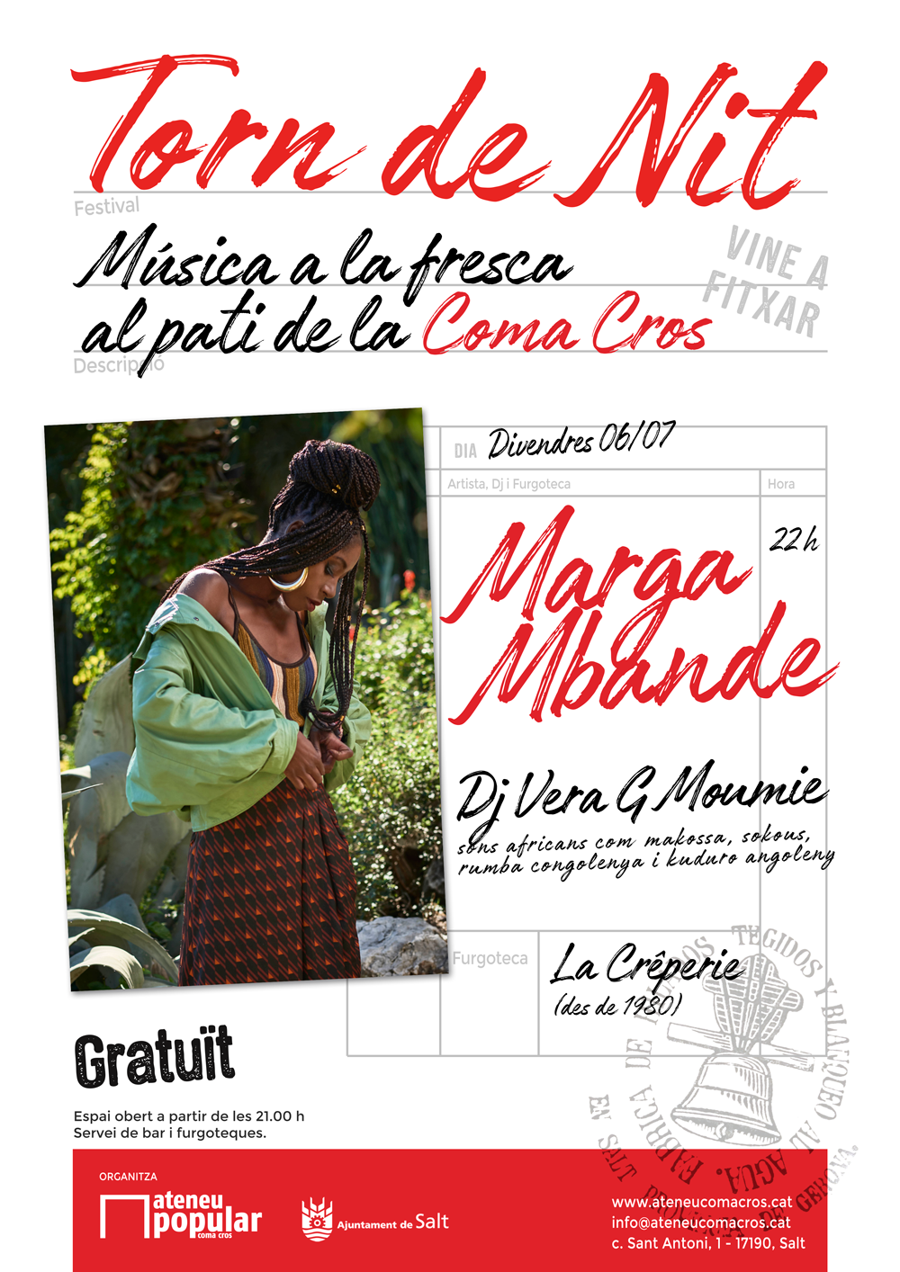 Torn de nit: Marga Mbande + dj Vera G Moumie + La Crêperie