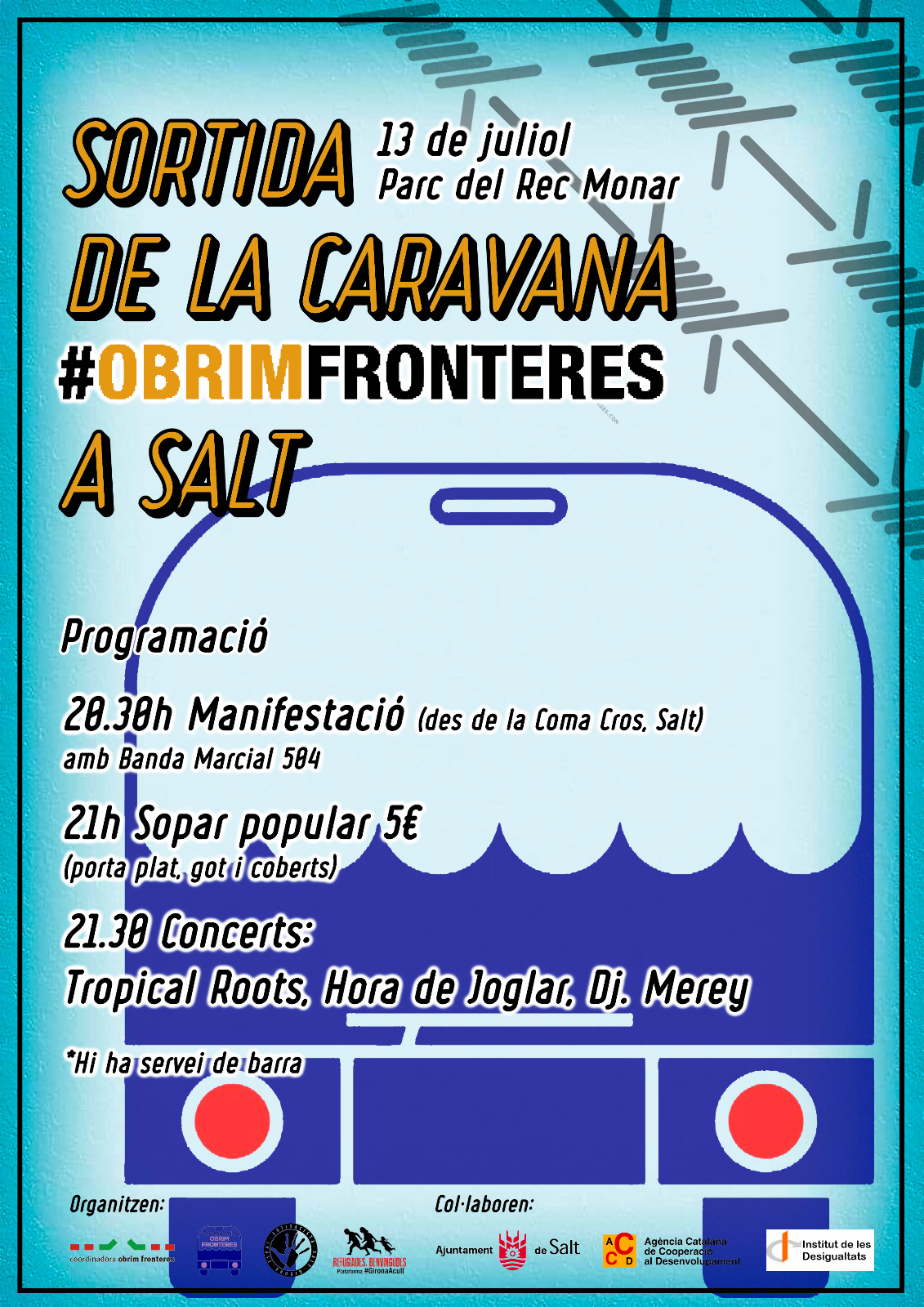 Sortida de la caravana #obrimFronteres a Salt