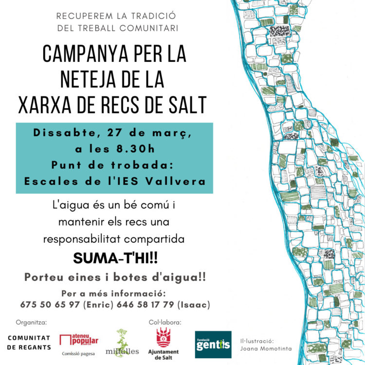 Campanya per la neteja de la xarxa de recs de Salt – 27 de març