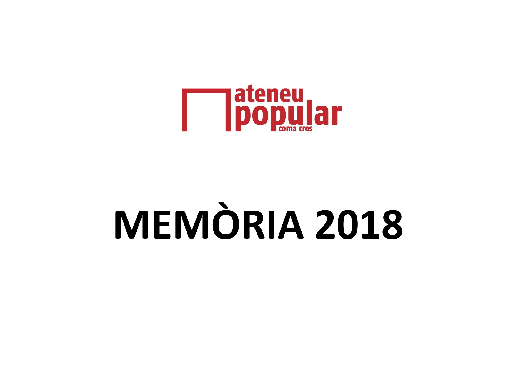 Ja tenim aquí la memòria de l’any 2018!